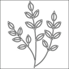 Five stylized eucalyptus sprigs vector design