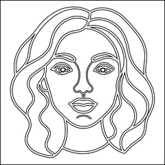 Minimalist overlapping line art design in cmyk