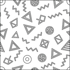 Seamless 80s retro geometric pattern design