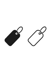 Fototapeta premium Black and White Simple Price Tag Icons with Circular Ring for E-Commerce, Labeling, Discount Promotions and Shopping Apps Design