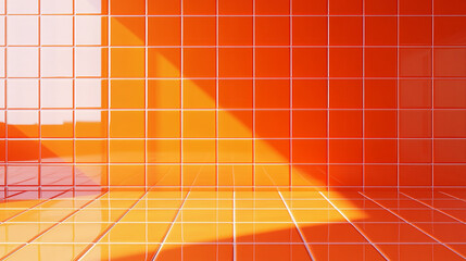 Vibrant Orange Tile Room A Study in Light and Texture