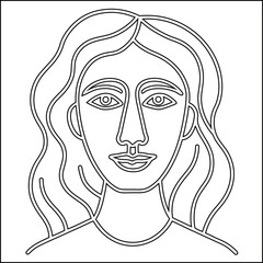 Three minimalist line art portraits