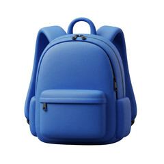 Blue Backpack 3D Icon School Bag isolated on a transparent background 3D icon 3D rendering