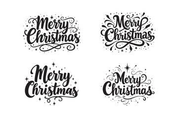 Merry Christmas lettering designs