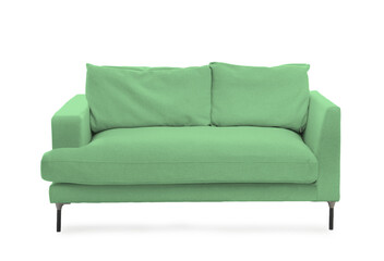 Light green sofa isolated on white. Furniture for living room interior