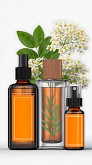 Floral perfume and spray bottles