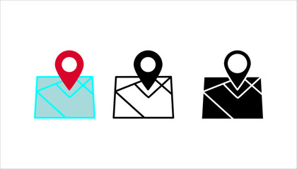 Location or map pin icon set. symbol. vector illustration
