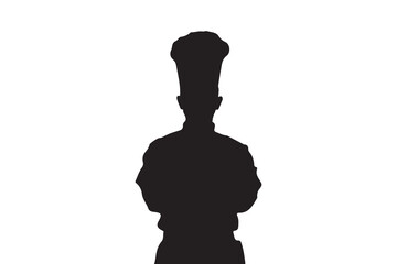Silhouette of a chef- clean, bold culinary icon for apps  on white