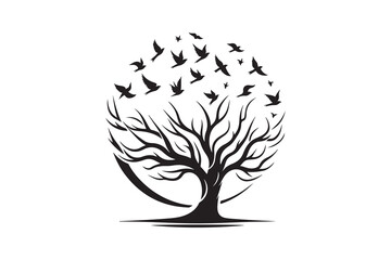 A tree silhouette where the branches form the shape