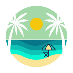 summer beach vector illustration