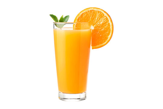 Glass of orange juice isolated on transparent background - Powered by Adobe