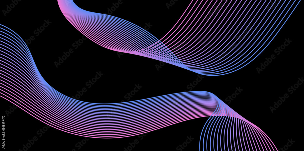 Aufkleber abstract vector background with futuristic neon waves.
