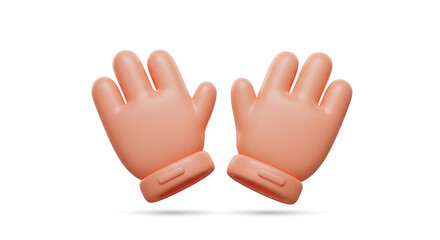 Obraz premium Two stylized cartoonish hands palms facing forward against a white background