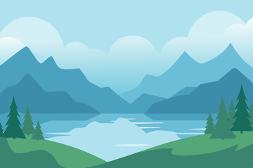 Fototapeta premium landscape with mountains