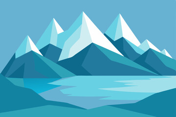 Fototapeta premium vector illustration of a mountain landscape