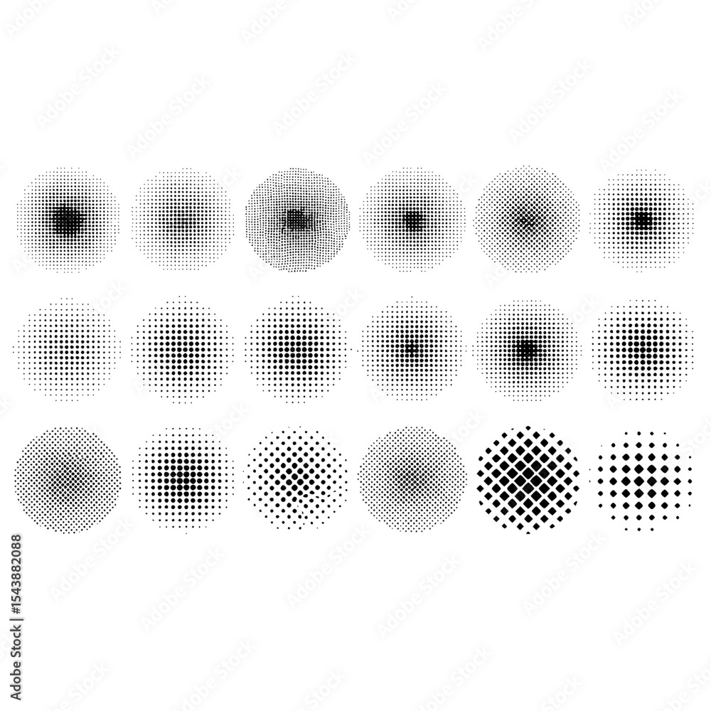 Poster halftone dots pattern background vector illustration graphic design element with circle shapes and b
