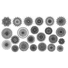 Collection of intricate floral mandala designs for coloring pages and creative art projects vector image