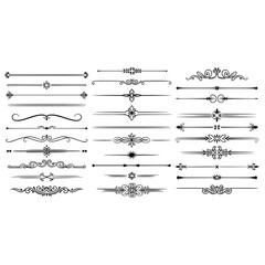 Elegant decorative divider design elements vector set for invitation cards and page decoration and design