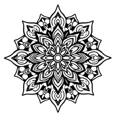 Ornate Lotus Petal Mandala - Intricate Floral Zen Art