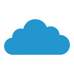 Blue cloud icon flat vector illustration

