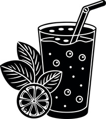 cold lemonade with mint vector Shallotte on white background
