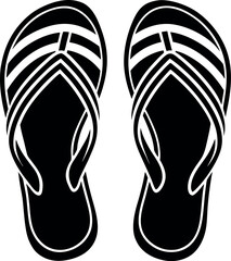 flip flop icon set vector Shallotte on white background