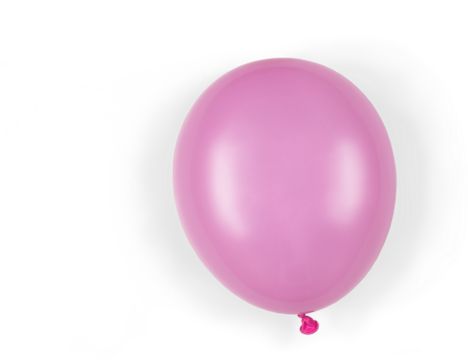 A single pink balloon floating against a plain background, often used for celebrations and festive occasions.