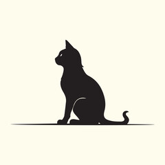 Black  Cat logo design, vector  