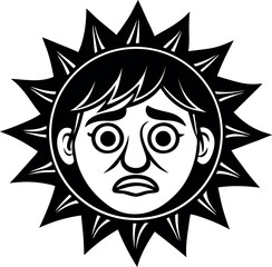 sunburned cartoon face vector Shallotte on white background