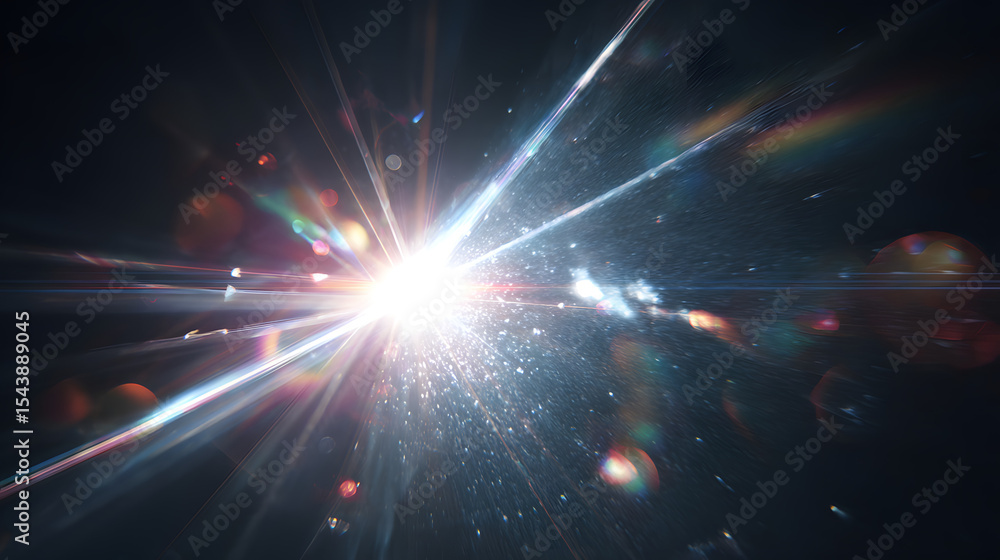 Poster abstract background of real lens flare for overlay or transition