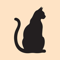 Black  Cat logo design, vector  