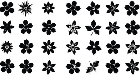 Collection of Minimalist Black and White Vector Icons for UI Design