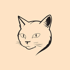 Black  Cat logo design, vector  