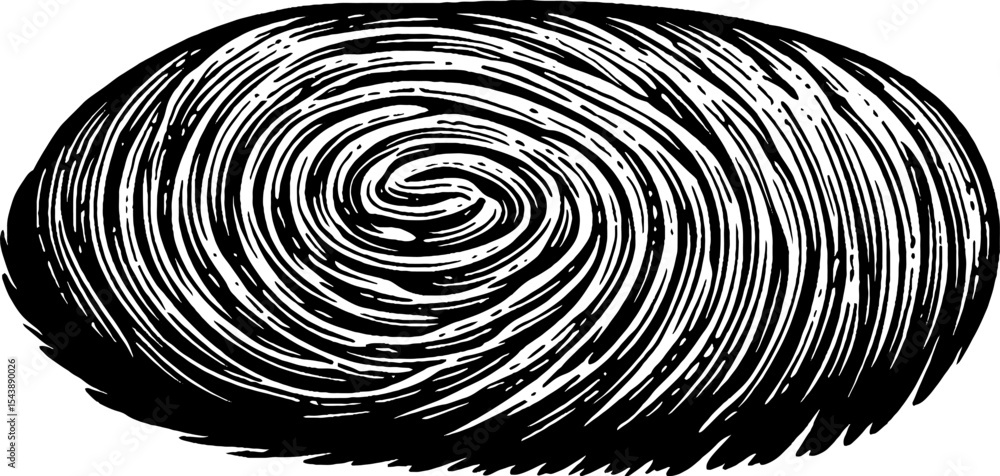 Poster intricate fingerprint pattern with spiral smudges and crosshatch design for creative use