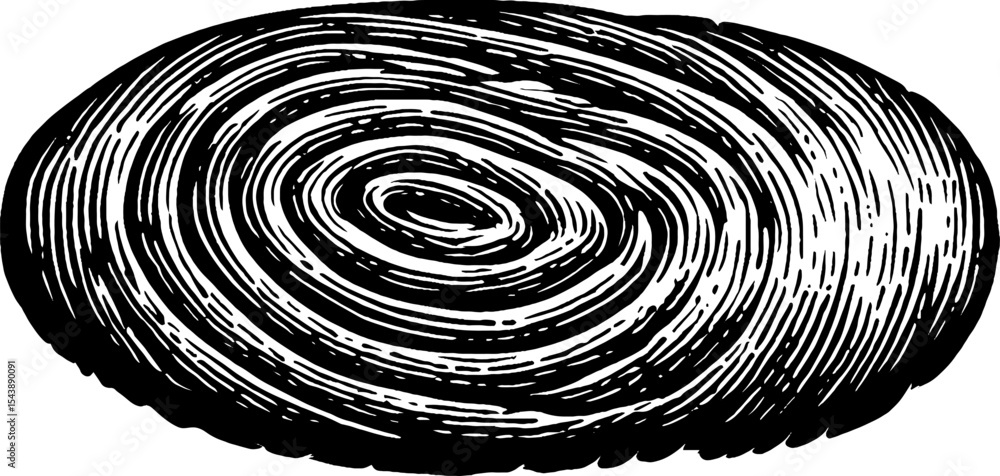 Poster abstract fingerprint spiral with smudges and crosshatch pattern for design inspiration