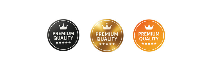 Premium Quality Round Badges – Luxury Gold Black Orange Labels for Products and Branding