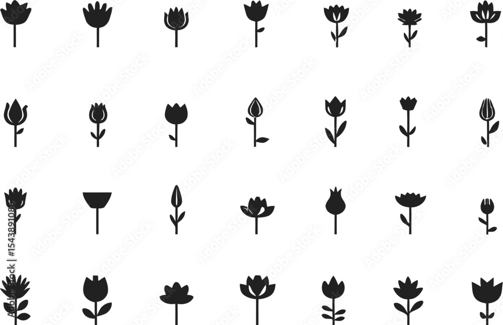 Poster collection of minimalist brown icons for web and mobile applications development