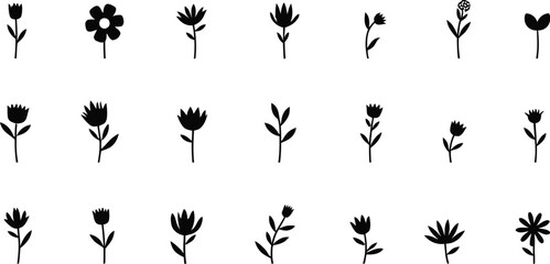 Minimalist Icon Set Featuring Various Symbols in Brown Circles on a White Background