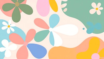 Pastel Floral Abstract Background.