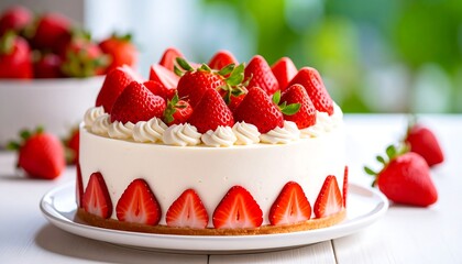 Strawberry Cream Cake Dessert.