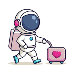 Fototapeta premium astronaut walking cheerfully 