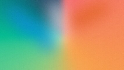 Dynamic Grainy Abstract Gradient Background with Blended Teal, Orange, and Green Hues