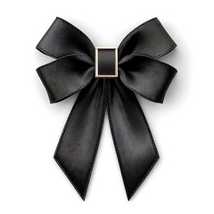 Elegant black ribbon bow (1)