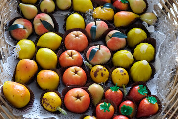 Palermo, Sicily. Marzipan desserts for Easter