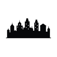 Fototapeta premium A vector silhouette of the New York City skyline, featuring iconic urban buildings and architectural landmarks