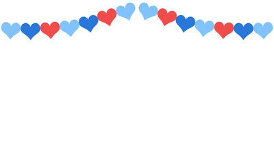 Party flag garland background in red and blue, United states of America national element for independence day. Vector illustration