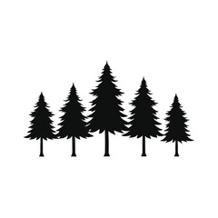 Fototapeta premium Snowy pine trees in a winter forest landscape vector illustration