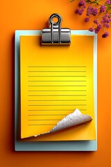 Blank notepad with a torn corner