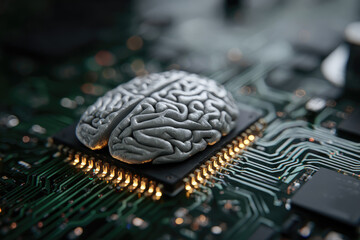 Digital brain with circuit and AI cocept
