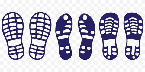 Footprint. Different human footprints. Vector eps 10